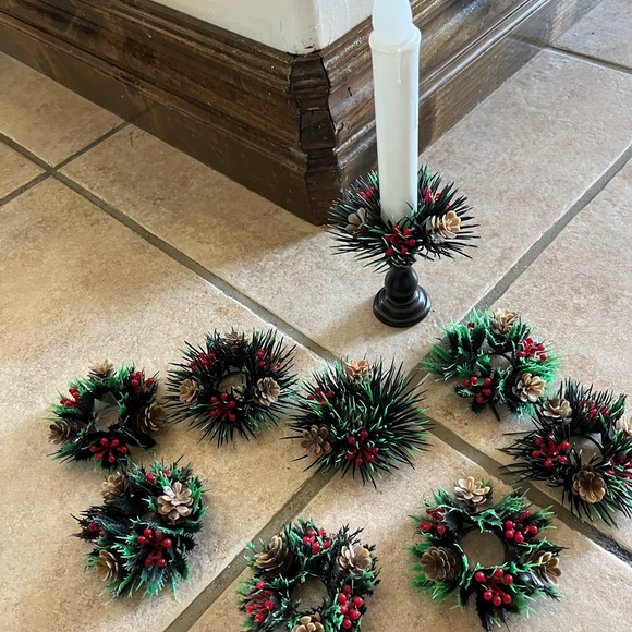 Holiday Vintage Taper Candle Wreaths 3 12 Inches Wide 9 Poshmark